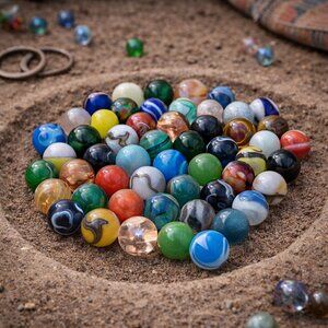 Vintage 1 LB Glass Marbles Mixed Swirl Lot 5/8” Regular Size 14–16mm